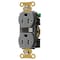 Hubbell Wiring Device-Kellems Duplex Straight Blade Receptacle, 5-20R, 20 A, 125V AC, 2 Pole, 3 Wire, Flush Mount, Grounded HBL5362GYTR - alternate 1
